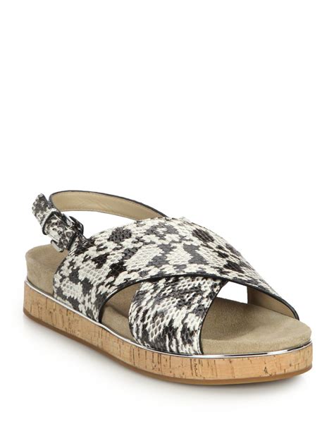 michael kors leather flat shoes|Michael Kors snakeskin flats.